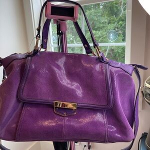 B. makowsky Purple Leather Women's Handbag